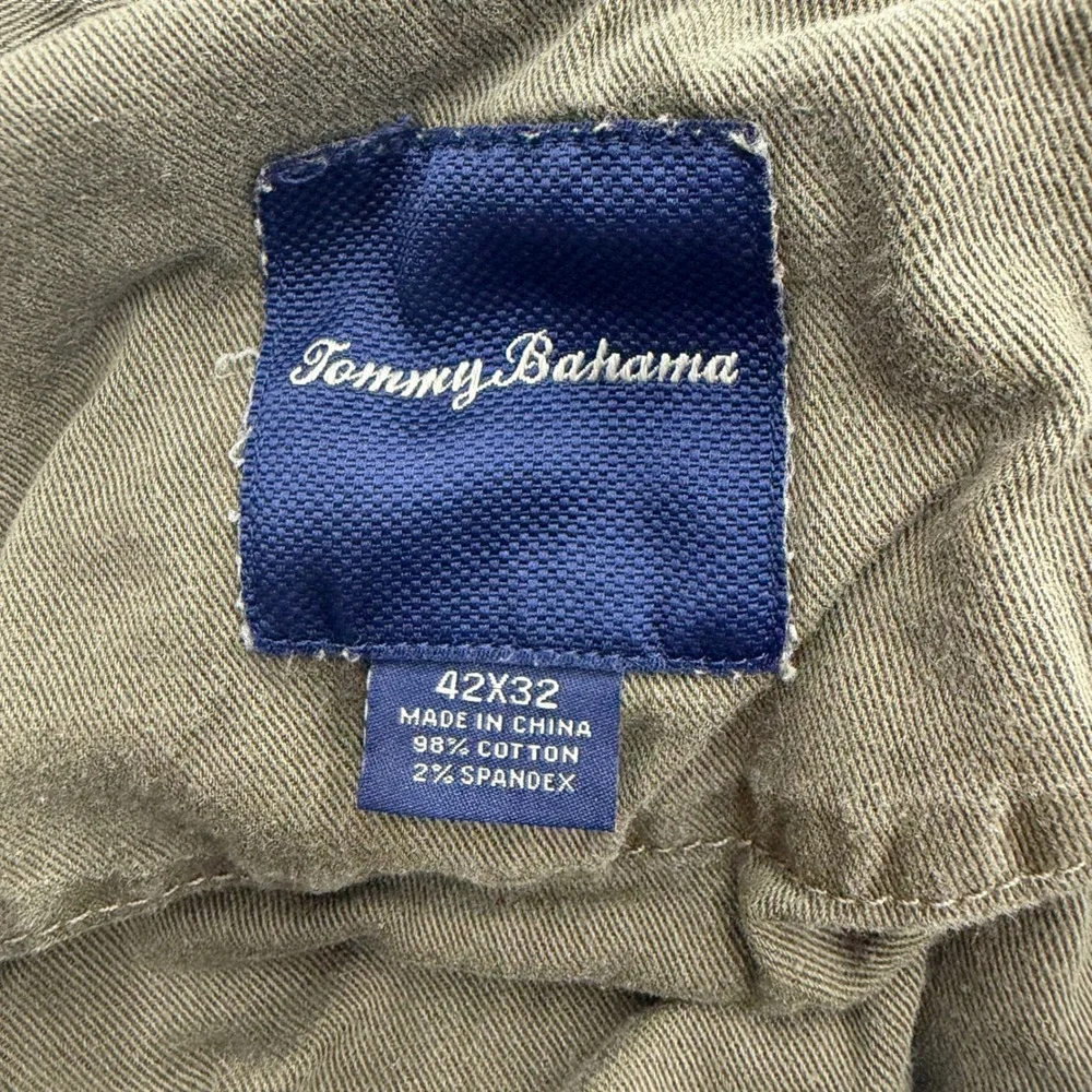 Tommy Bahama Boracay Men 42x32 Olive Green Straight 5-Pocket Chino Pants Stretch
